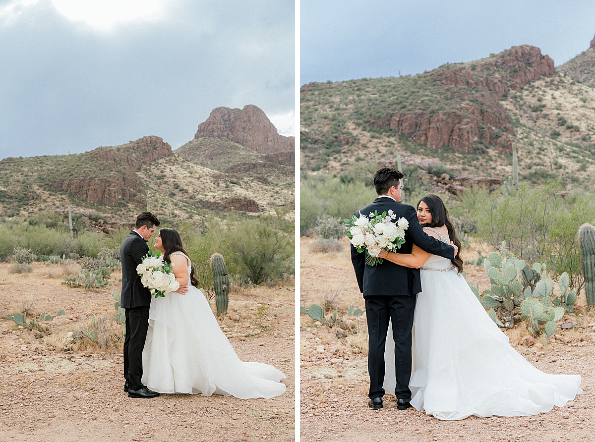 bride and groom in the arizona desert tucson venue stardance