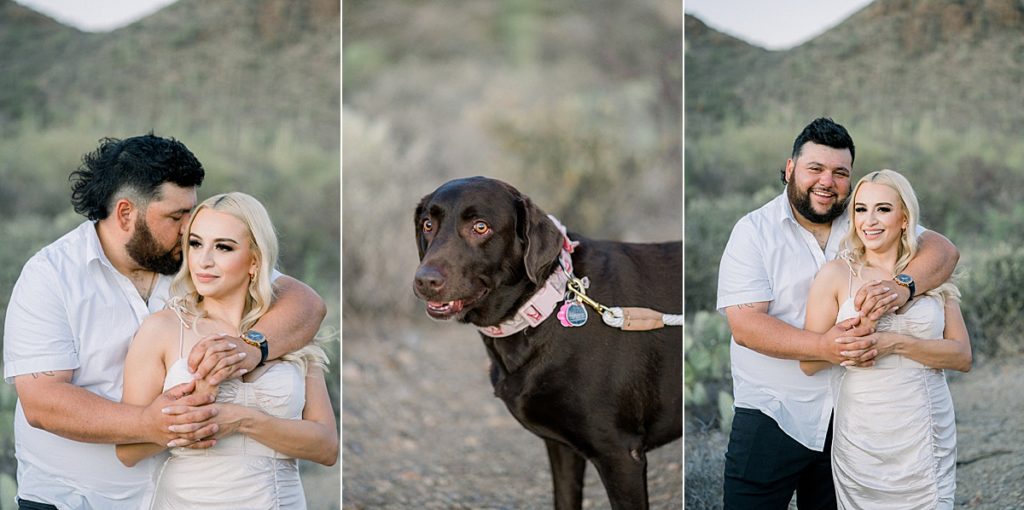 desert engagement photos with dog