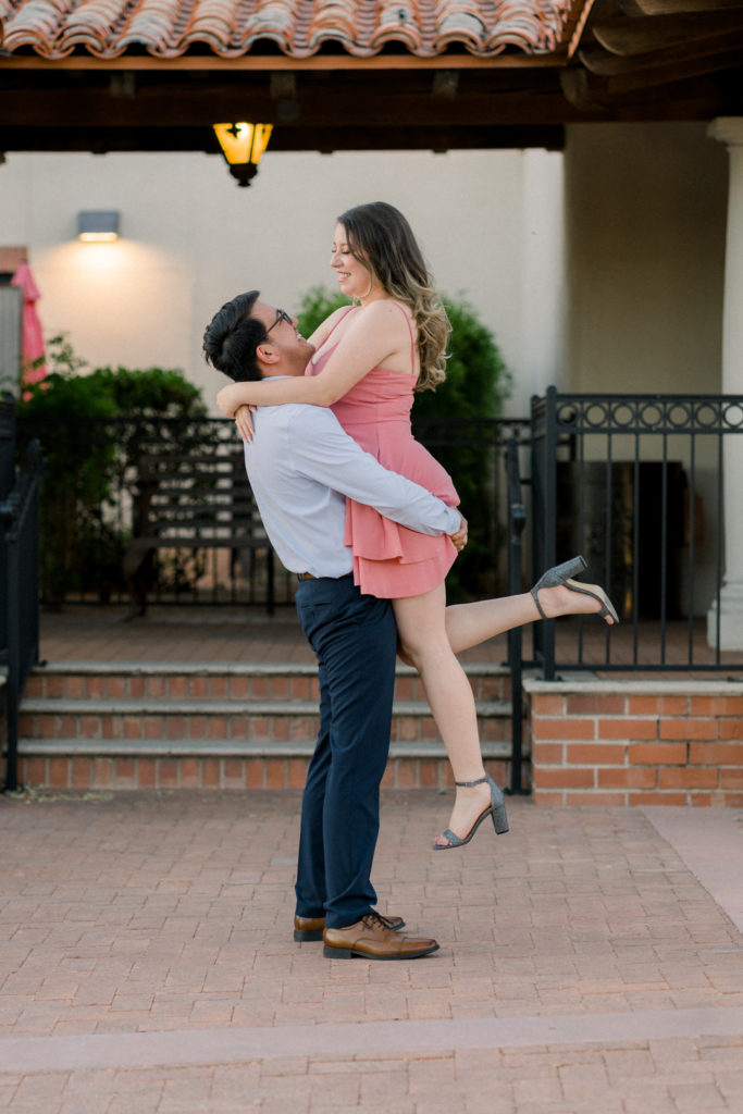 romantic couple at casas adobes plaza