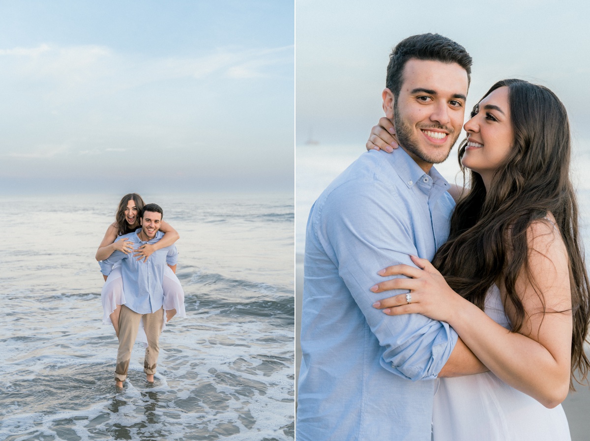 romantic engagement pictures at the beach in santa barbara, california