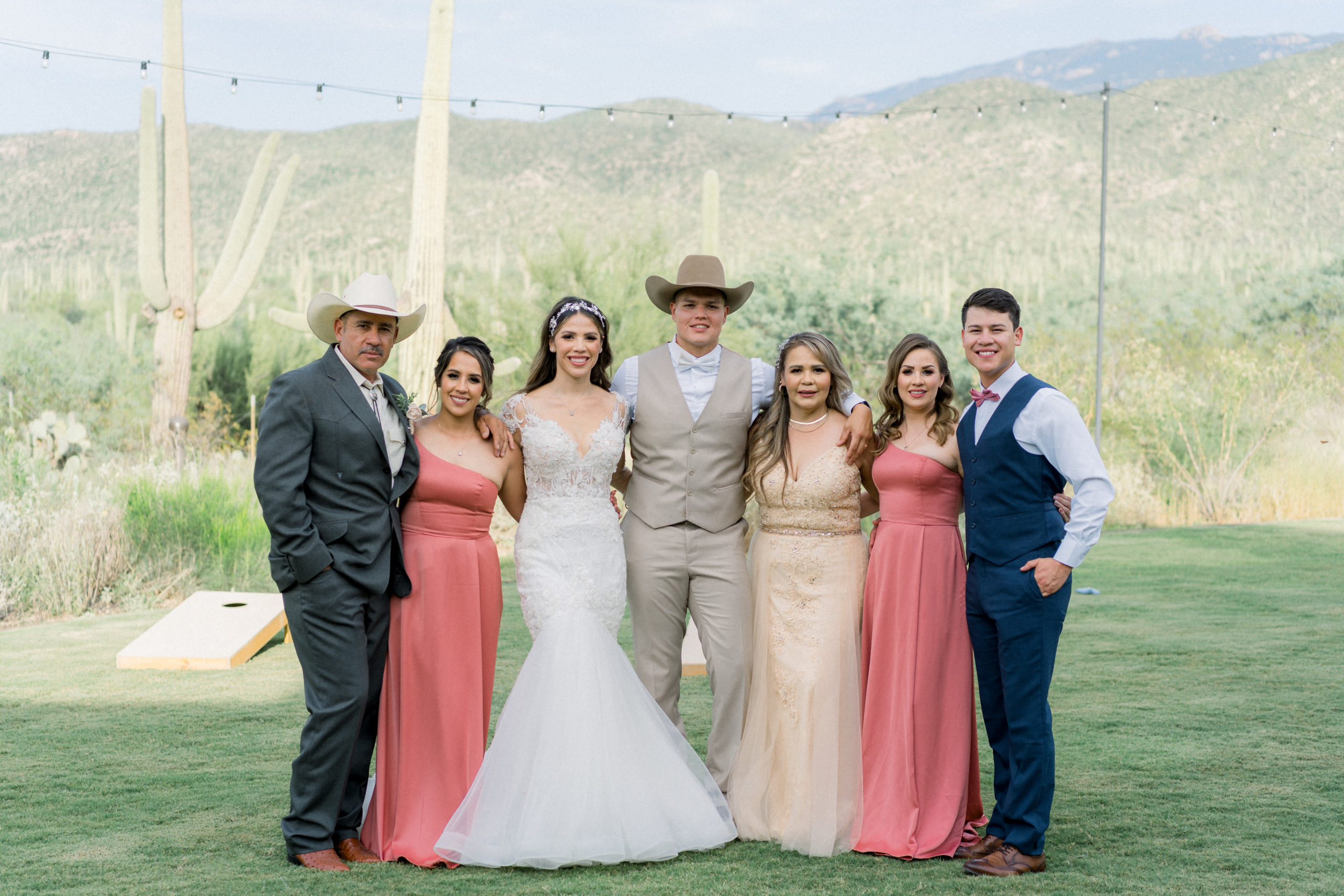 family picture during family formals at tanque verde guest ranch