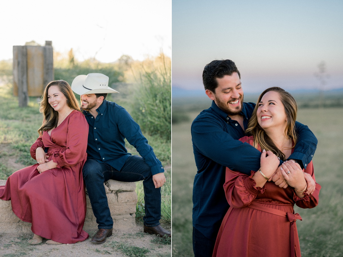 engagement session in southern arizona fields