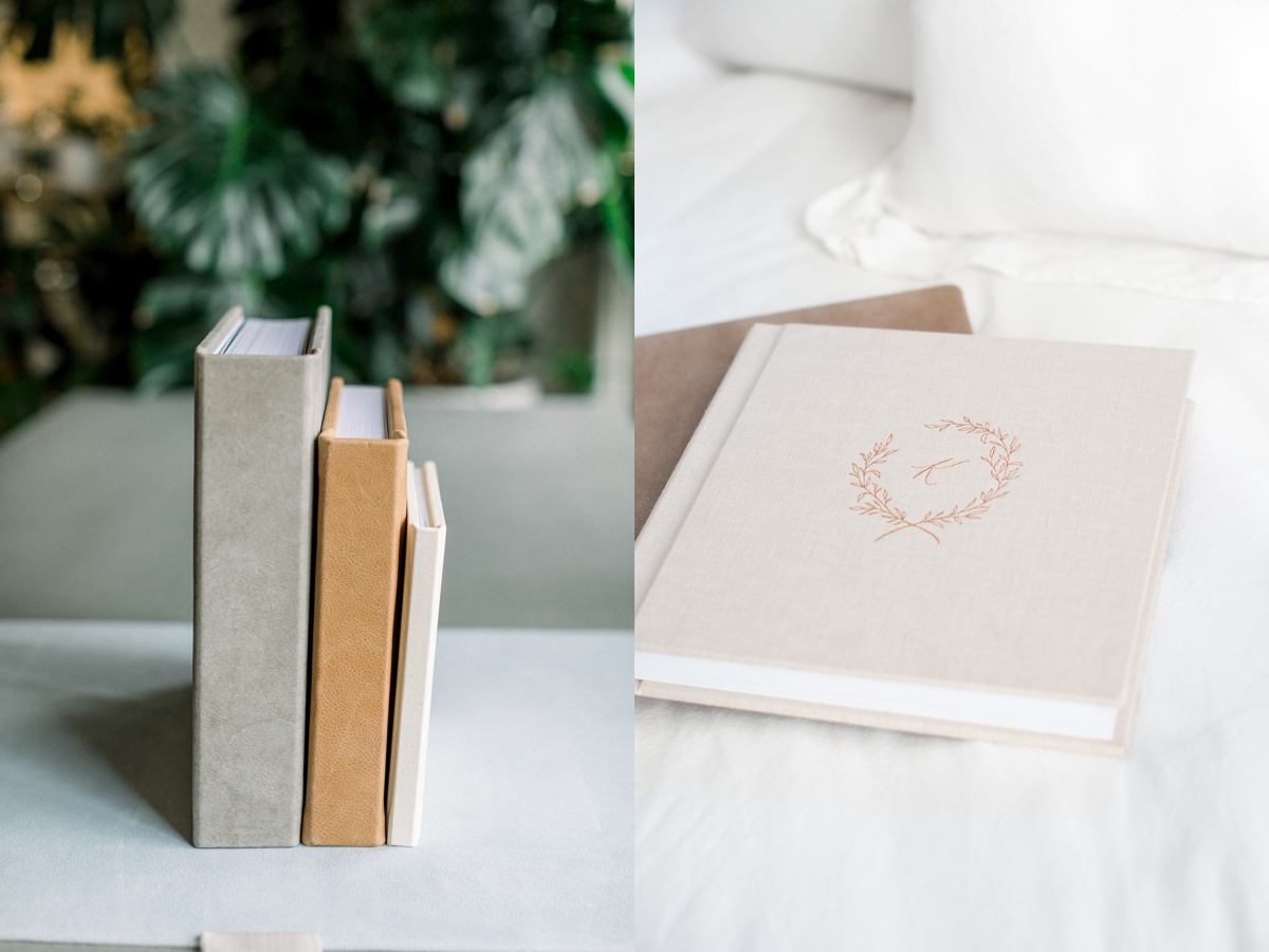 samples of a wedding album and the cover options