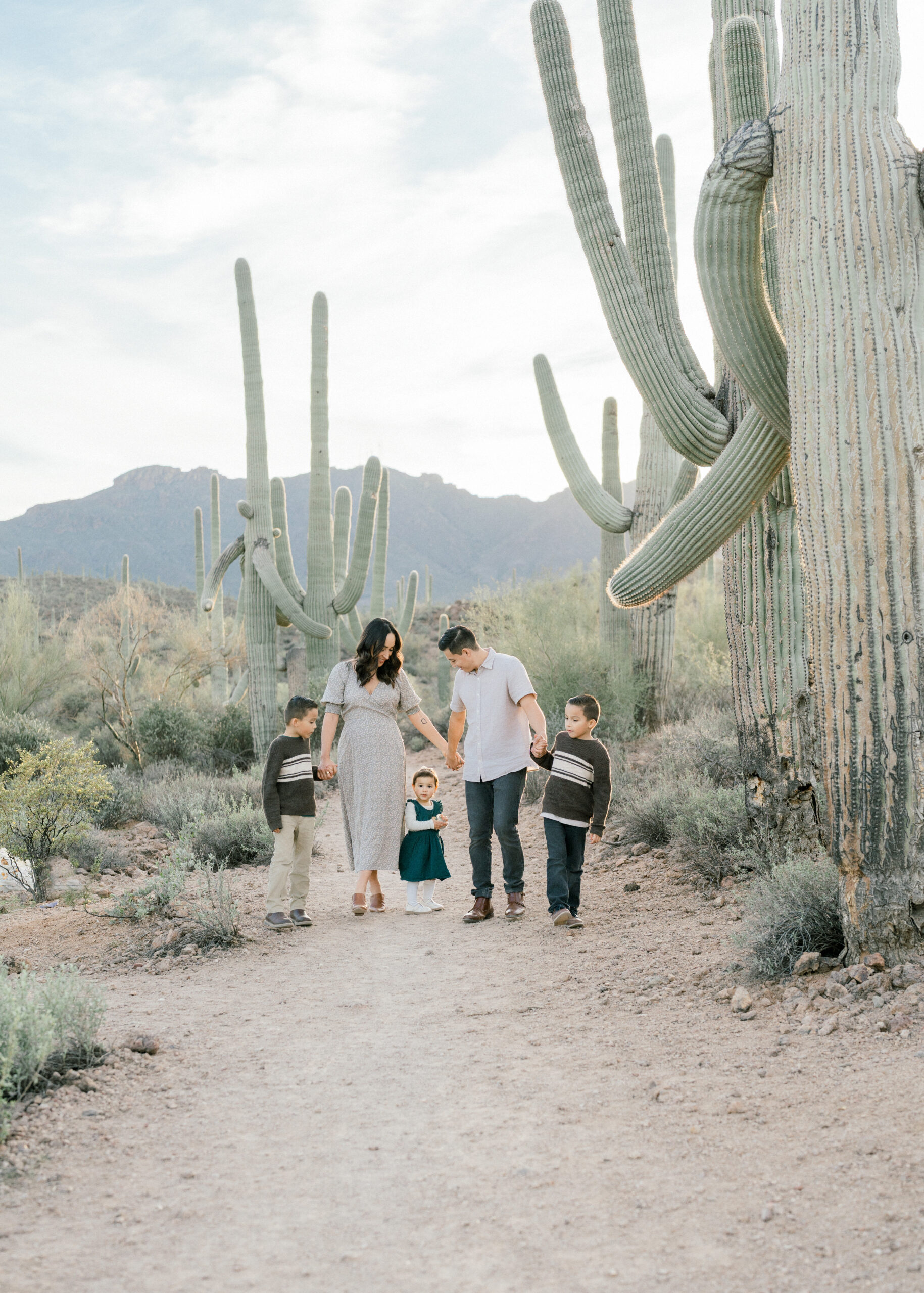 Family walking together during a lifestyle photo session